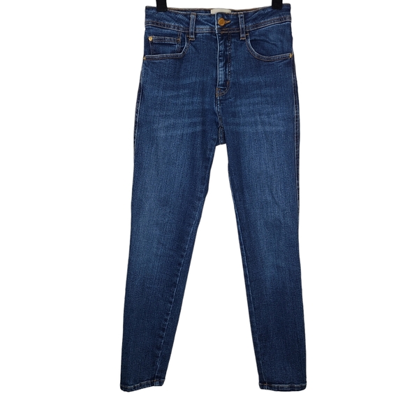Sezane Denim - Sezane Slim Parfait High Rise 7/8 Jeans Bleu Clair S201PAN022B Size 25